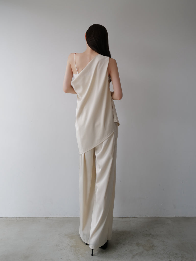 one shoulder satin set up