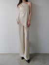 one shoulder satin set up