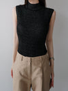 shiny cap sleeve knit top