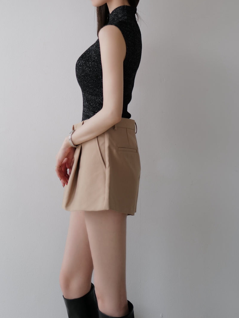 shiny cap sleeve knit top