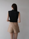 shiny cap sleeve knit top