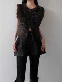 mink-like fur short vest