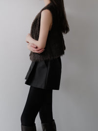 mink-like fur short vest