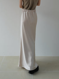 silky satin long skirt