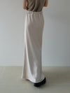 silky satin long skirt
