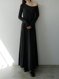 loose shoulder long dress