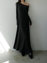 loose shoulder long dress