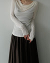 cowl silhouette stretching tops