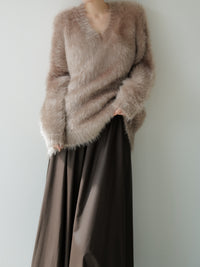 fuzzy v neck sweater