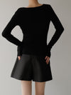 cowl silhouette stretching tops