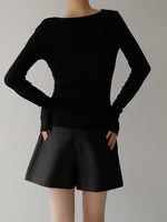 cowl silhouette stretching tops