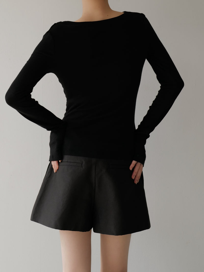 cowl silhouette stretching tops