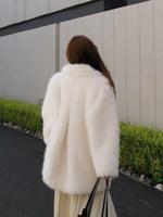 shaggy over sized short coat