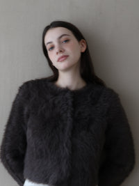 mink-like fur cardigan