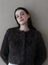 mink-like fur cardigan