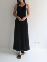 bicolor long knit dress