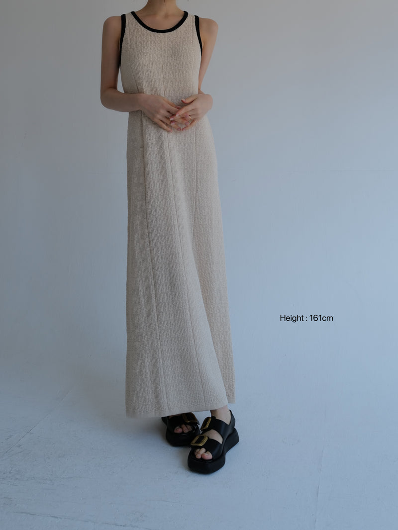 bicolor long knit dress