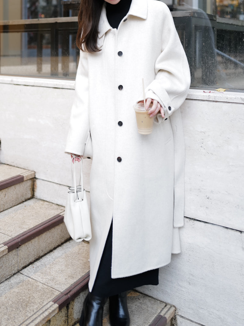 cashmere stand collar coat