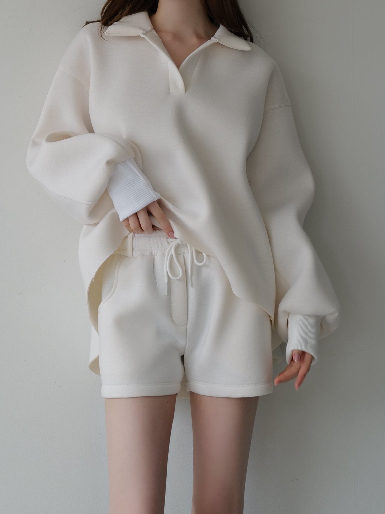 open neck sweat top