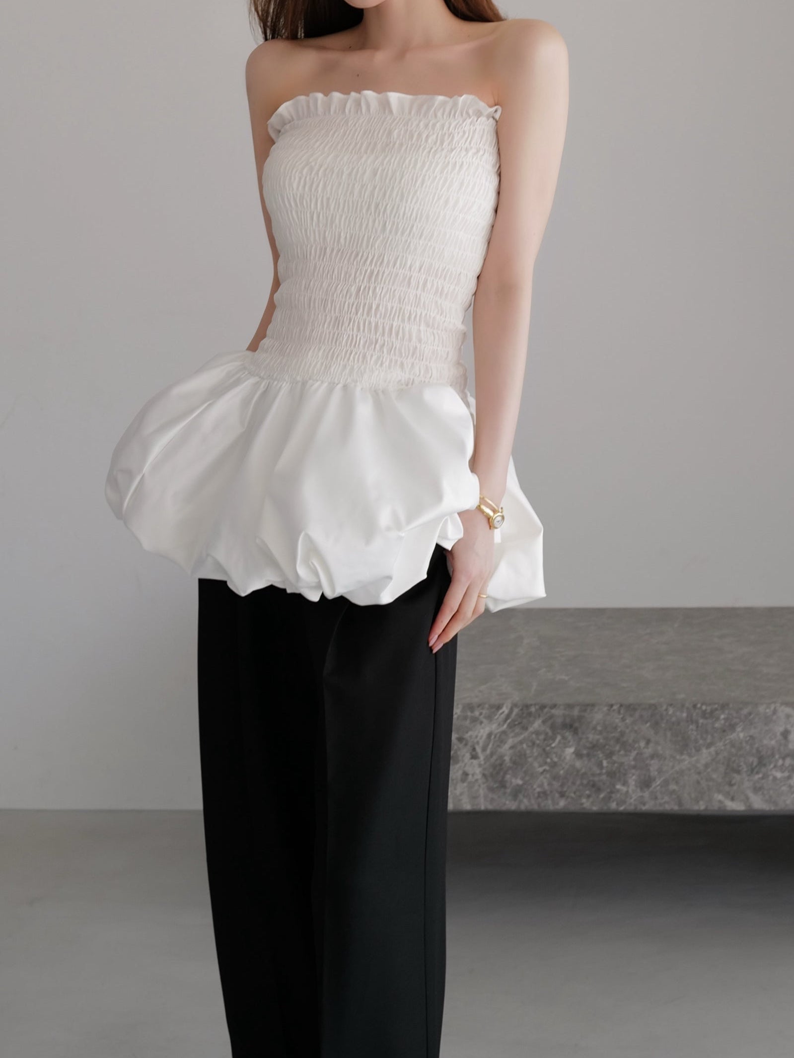 volume flare mini dress