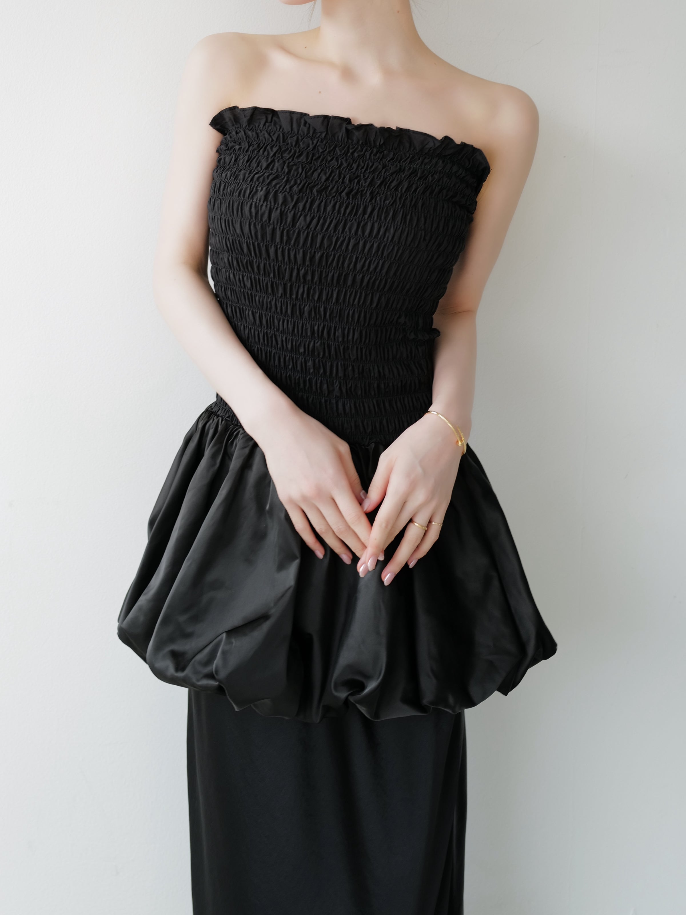 volume flare mini dress