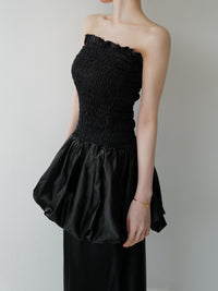 volume flare mini dress