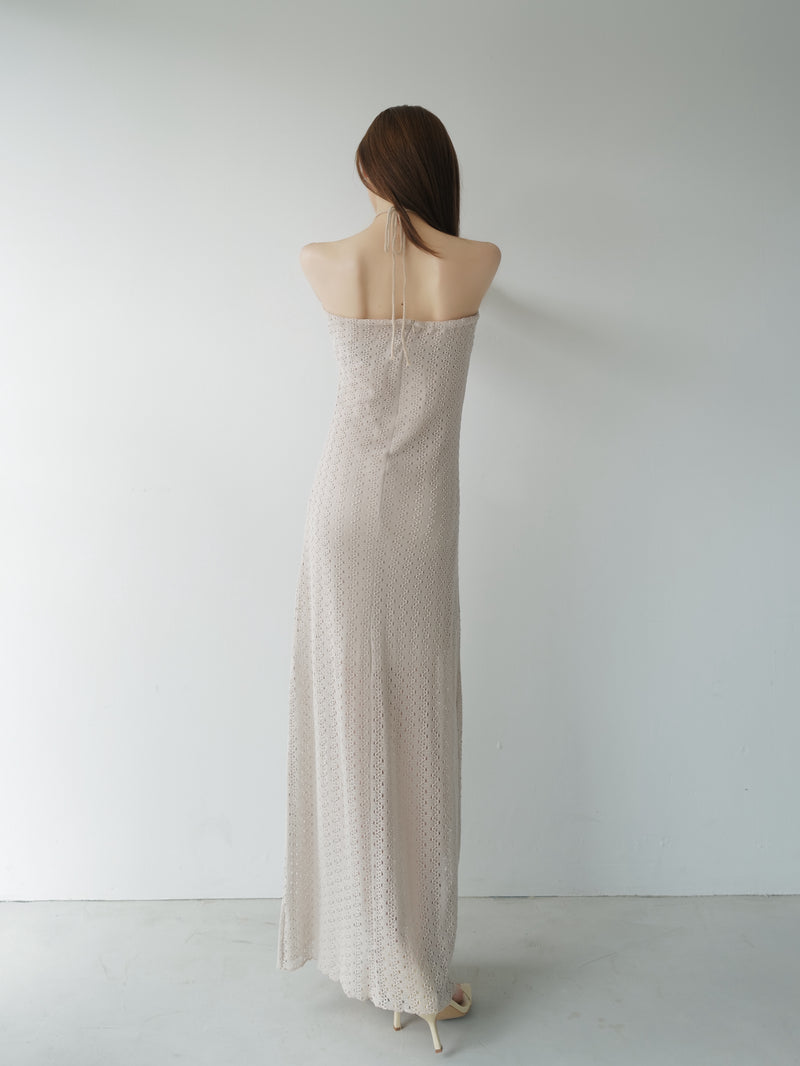 openwork halter dress