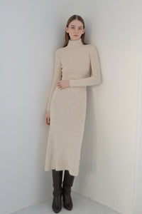 angora knit long dress