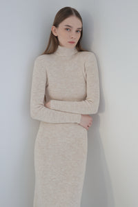 angora knit long dress