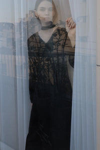 velour tie flare dress