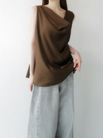 cowl neck satin tank