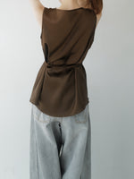 cowl neck satin tank
