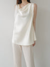cowl neck satin tank