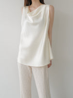 cowl neck satin tank