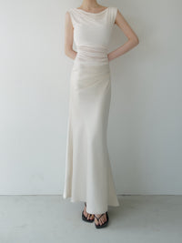 sheer nuance gathered dress