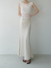 sheer nuance gathered dress