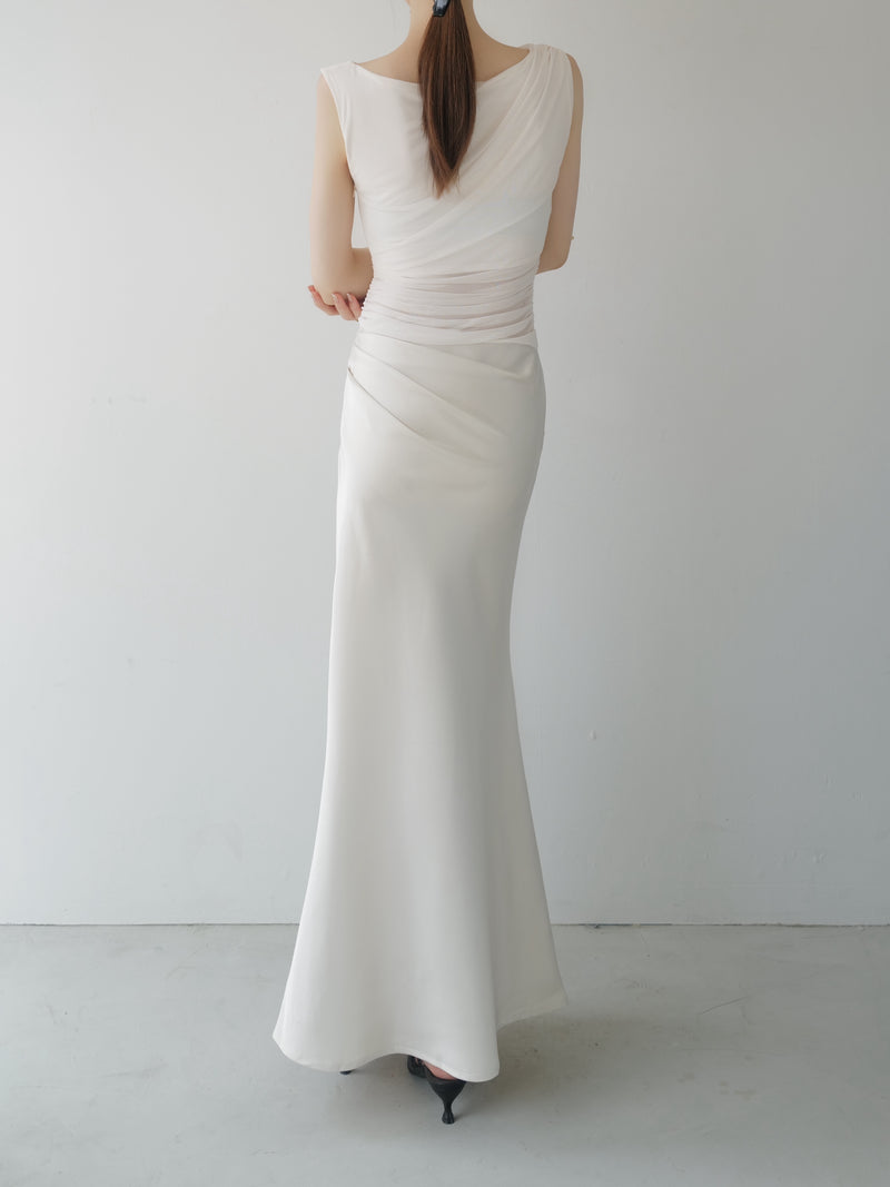 sheer nuance gathered dress