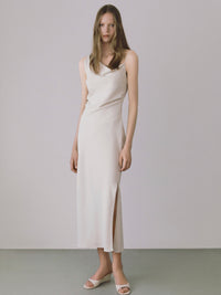 asymmetry drape cami dress