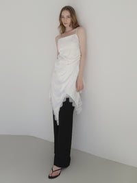 satin lace hem cami dress