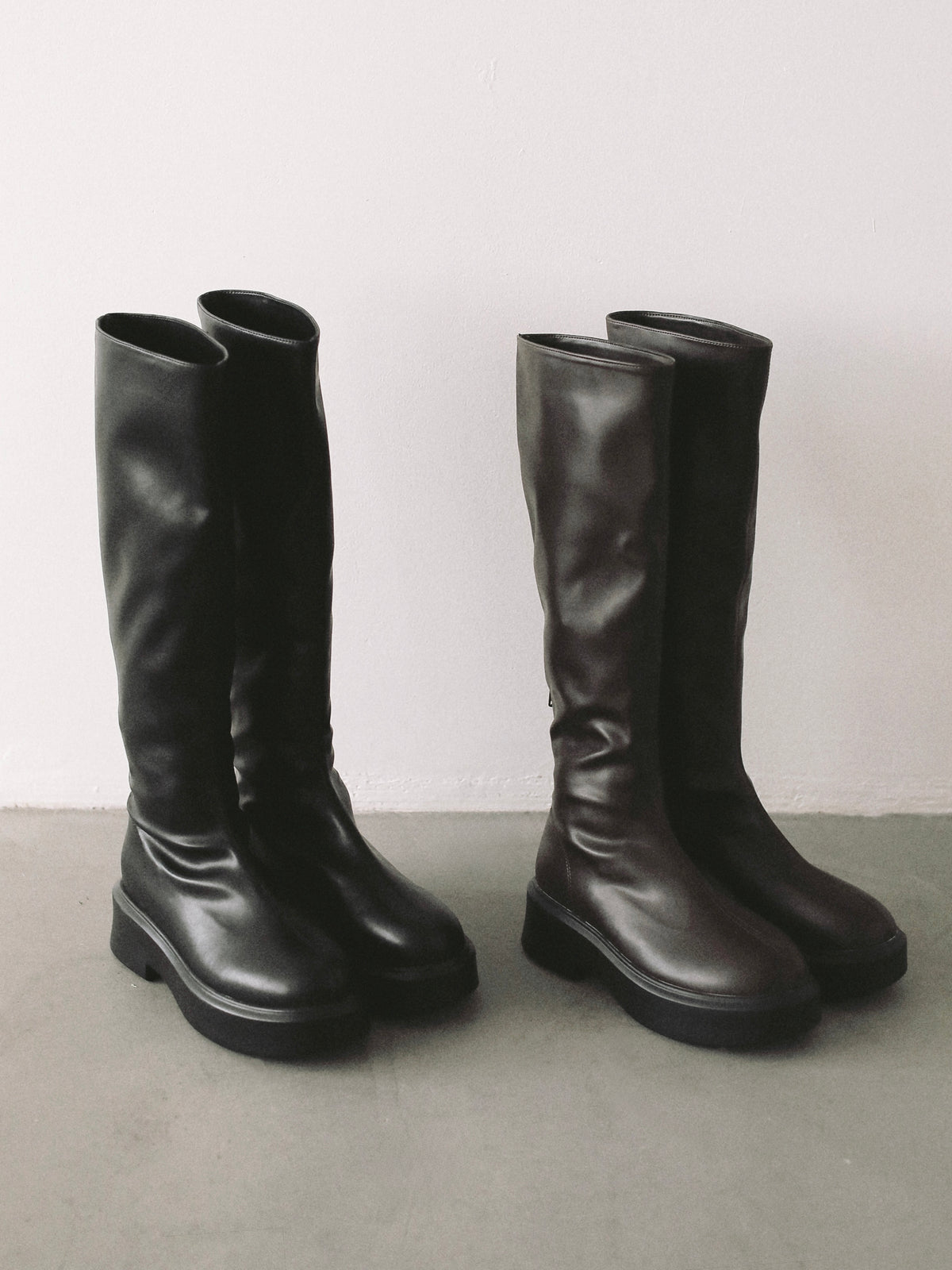 volume sole long boots