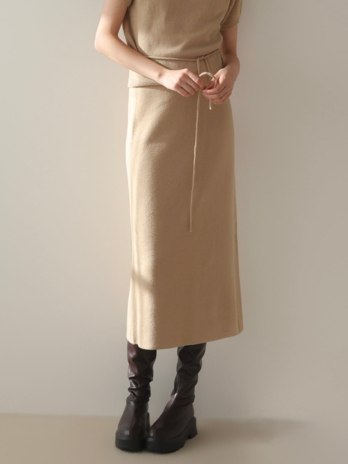 wool soft knit skirt