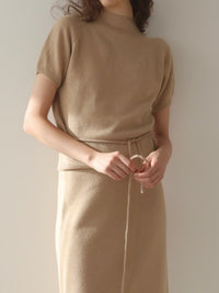 wool soft short sleeve knit