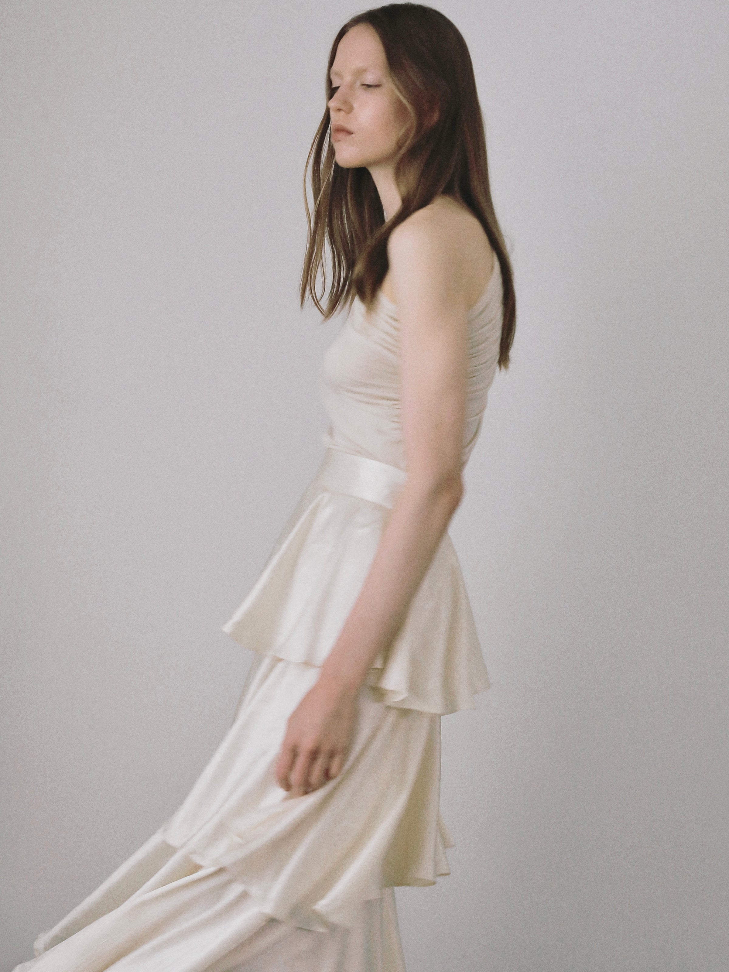 one shoulder drape top