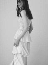 one shoulder drape top
