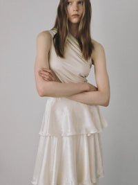 satin tiered long skirt