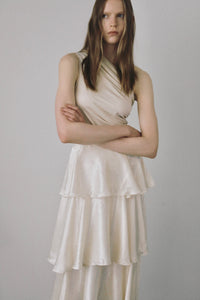 one shoulder drape top