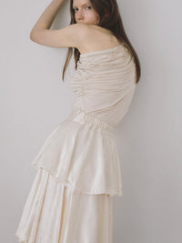 one shoulder drape top