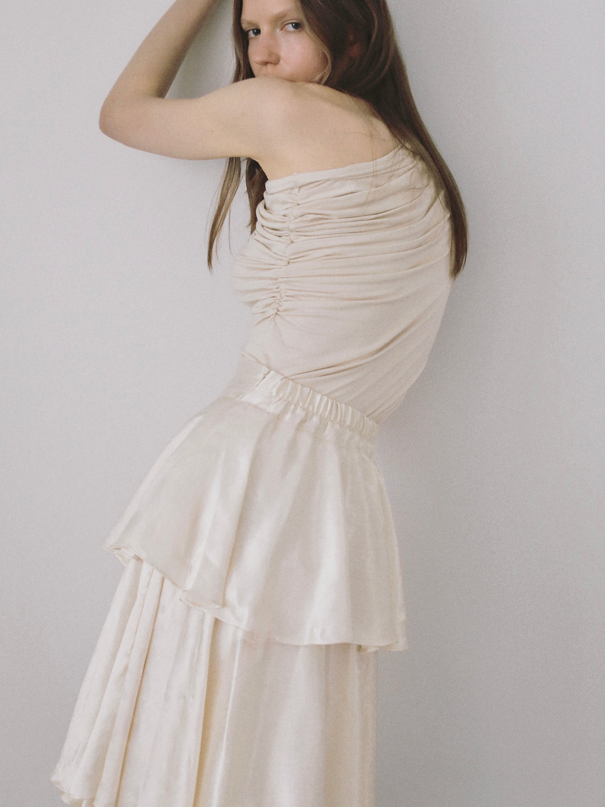 one shoulder drape top