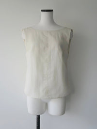 back ribbon linen blouse