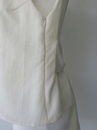 back ribbon linen blouse